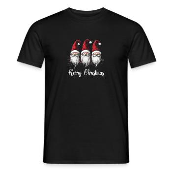 Drei Weihnachtszwerge mit Weihnachtsmützen Design - Männer T-Shirt - Schwarz - Vorne - AI Model Male 178 light (178cm)