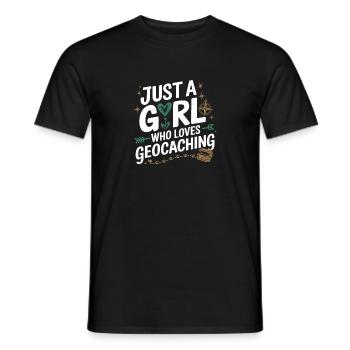 Juste une fille qui aime le géocaching - T-shirt homme - noir - Devant - AI Model Male 178 light (178cm)