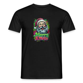 Merry Xmas Funny Santa - Men's T-Shirt - black - Front - AI Model Male 178 light (178cm)