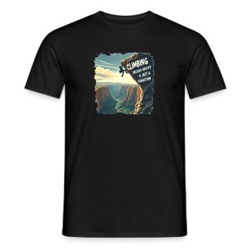 L’escalade - parce que la gravité n’est qu’une suggestion - T-shirt homme - noir - Devant - AI Model Male 178 light (178cm)