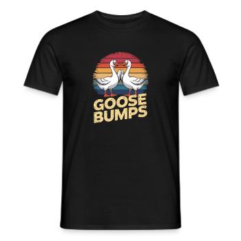 Funny goose bumps geese - Men's T-Shirt - black - Front - AI Model Male 178 light (178cm)