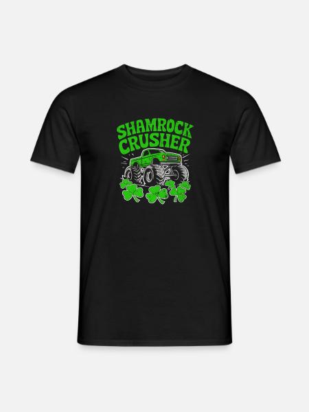 Skt Patricks Day Shamrock crusher - Men's T-Shirt - black