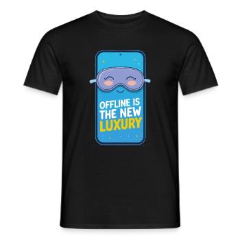 Digital Detox - Offline is Luxury - Men's T-Shirt - black - Front - AI Model Male 178 light (178cm)