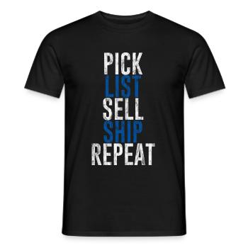 Pick List Sell Ship Repeat 4 - Männer T-Shirt - Schwarz - Vorne - AI Model Male 178 light (178cm)