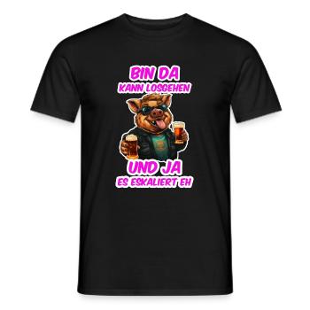 lustiger Trinkspruch es eskaliert eh Malle Party - Männer T-Shirt - Schwarz - Vorne - AI Model Male 178 light (178cm)