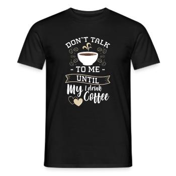 Coffee bean morning muffle coffee pot - Men's T-Shirt - black - Front - AI Model Male 178 light (178cm)