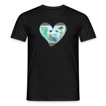 Aquarium Aquarist Fish Tank-Love Aquaristics - Men's T-Shirt - black - Front - AI Model Male 178 light (178cm)
