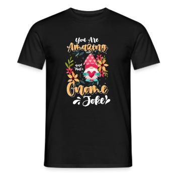 Dwarf Christmas Garden Gnome Gardener - Men's T-Shirt - black - Front - AI Model Male 178 light (178cm)