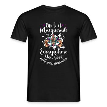 Verkleidung Kostümfest Mardi Gras Fremder - Männer T-Shirt - Schwarz - Vorne - AI Model Male 178 light (178cm)