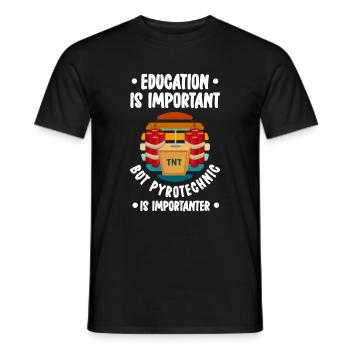 Pyro Stadium Football Fan Block - Men's T-Shirt - black - Front - AI Model Male 178 light (178cm)