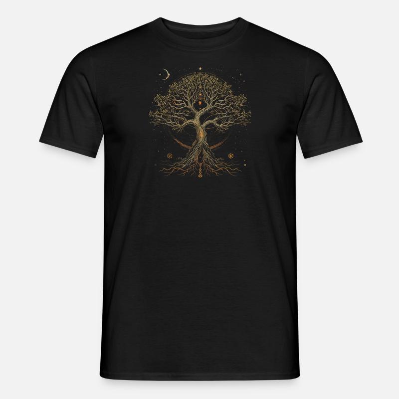 Yggdrasil der Weltenbaum Asatru Germanisch Nordsch - Männer T-Shirt - Schwarz