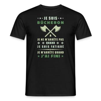 Je suis bûcheron - T-shirt homme - noir - Devant - AI Model Male 178 light (178cm)