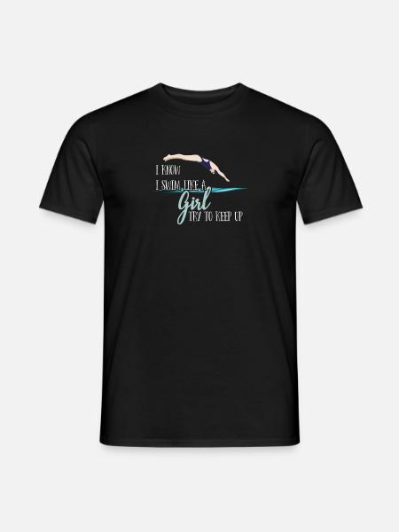 Swimming Womens - I Swim Like A Girl - Men's T-Shirt - black
