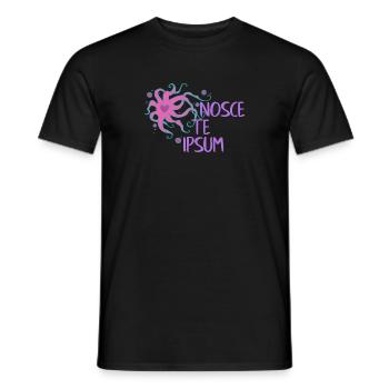 Herz Krake - Nosce Te Ipsum - Latin 2 - T-shirt homme - noir - Devant - AI Model Male 178 light (178cm)