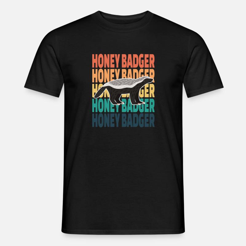 Honig Dachs Retro - Männer T-Shirt - Schwarz