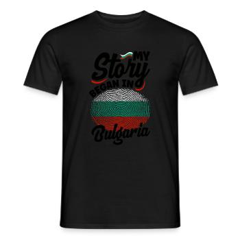 Bulgarisch Bulgarien Bulgarische Flagge Meine Geschichte begann - Männer T-Shirt - Schwarz - Vorne - AI Model Male 178 light (178cm)