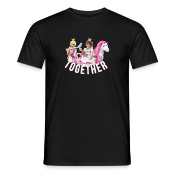 Playmobil Girls Together Prinzessinnen Und Einhorn - Männer T-Shirt - Schwarz - Vorne - AI Model Male 178 light (178cm)