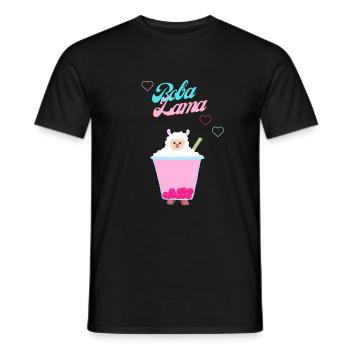 Boba Tea Lama /Bubble tea Lama - Men's T-Shirt - black - Front - AI Model Male 178 light (178cm)