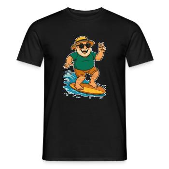 Papy cool sur la planche de surf - T-shirt homme - noir - Devant - AI Model Male 178 light (178cm)