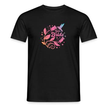 JGA Bachelorette Party - Team Bride - Wreath - Men's T-Shirt - black - Front - AI Model Male 178 light (178cm)