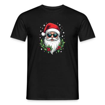 Cooler Weihnachtsmann mit Sonnenbrille Weihnachten - Männer T-Shirt - Schwarz - Vorne - AI Model Male 178 light (178cm)