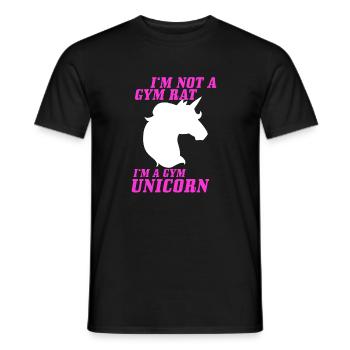Im not a Gym Rat Im a Gym Unicorn funny Fitness - Männer T-Shirt - Schwarz - Vorne - AI Model Male 178 light (178cm)