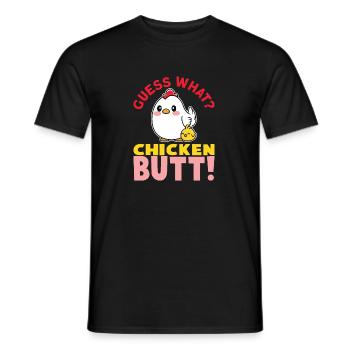 Devinez quel poulet butt poulet coq fermier poulet - T-shirt homme - noir - Devant - AI Model Male 178 light (178cm)