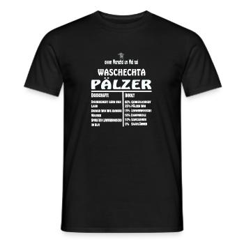 Drôle de Waschechta Pälzer Pfälzer Pfalz dialecte - T-shirt homme - noir - Devant - AI Model Male 178 light (178cm)