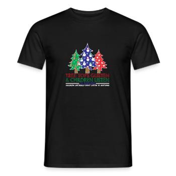 Les cimes des arbres brillent les enfants n’écoutent rien - T-shirt homme - noir - Devant - AI Model Male 178 light (178cm)