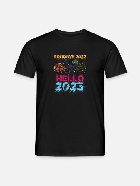 Happy New Year 2023 New Year's Eve Christmas - Men's T-Shirt - black