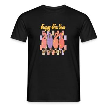 Joyeux Nouvel An 2023 Réveillon du Nouvel An Noël - T-shirt homme - noir - Devant - AI Model Male 178 light (178cm)