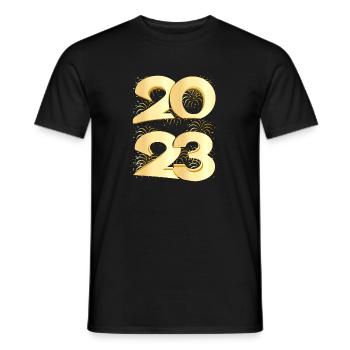 Joyeux Nouvel An 2023 Réveillon du Nouvel An Noël - T-shirt homme - noir - Devant - AI Model Male 178 light (178cm)