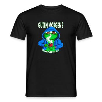 Ganz Dünnes Eis Morgenmuffel Frosch Kaffee - Männer T-Shirt - Schwarz - Vorne - AI Model Male 178 light (178cm)