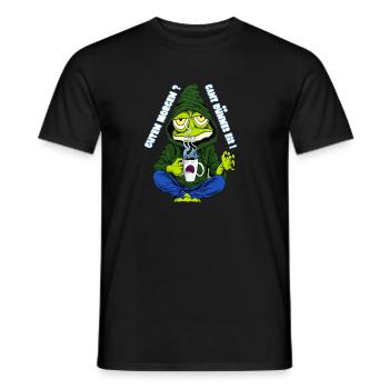 Crème glacée très fine Café de grenouille grouch du matin - T-shirt homme - noir - Devant - AI Model Male 178 light (178cm)