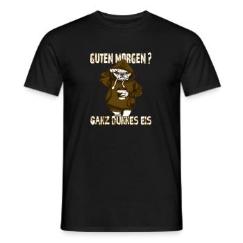 Ganz Dünnes Eis Morgenmuffel Hund Kaffee - Männer T-Shirt - Schwarz - Vorne - AI Model Male 178 light (178cm)