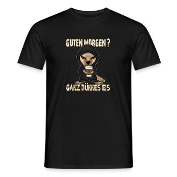 Ganz Dünnes Eis Morgenmuffel Hund Kaffee - Männer T-Shirt - Schwarz - Vorne - AI Model Male 178 light (178cm)