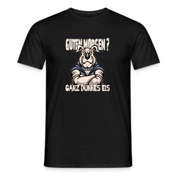 Ganz Dünnes Eis Morgenmuffel Hund Kaffee - Männer T-Shirt - Schwarz - Vorne - AI Model Male 178 light (178cm)
