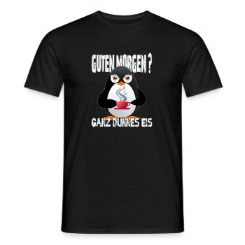 Ganz Dünnes Eis Morgenmuffel Pinguin Kaffee - Männer T-Shirt - Schwarz - Vorne - AI Model Male 178 light (178cm)