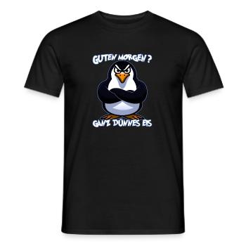Ganz Dünnes Eis Morgenmuffel Pinguin Kaffee - Männer T-Shirt - Schwarz - Vorne - AI Model Male 178 light (178cm)
