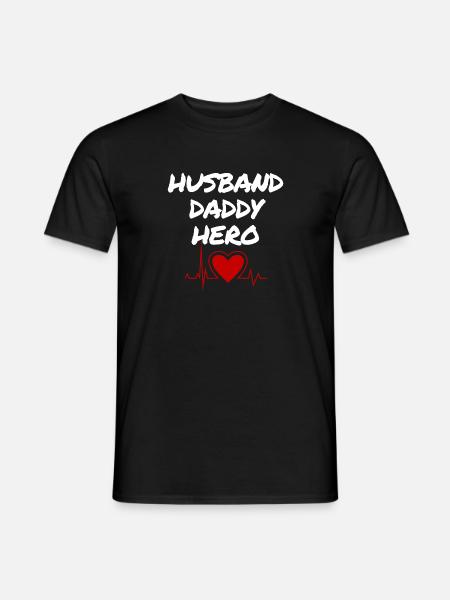 Husband Daddy Hero Ehemann Papa Held Geschenkidee - Männer T-Shirt - Schwarz