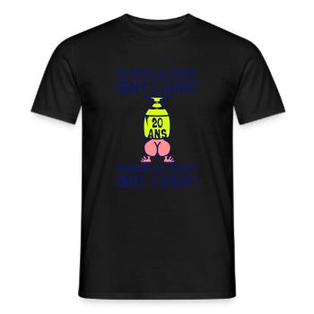 20 ans pastis anis pastus anus anniversaire - T-shirt homme - noir - Devant - AI Model Male 178 light (178cm)