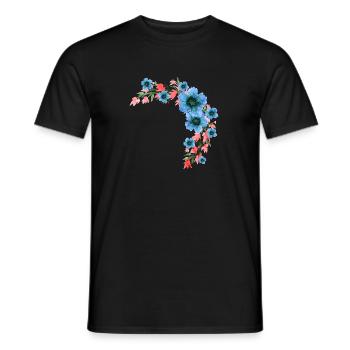 Fleurs - T-shirt homme - noir - Devant - AI Model Male 178 light (178cm)
