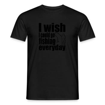 Ich wünschte Ich könnte jeden Tag fischen gehen - Männer T-Shirt - Schwarz - Vorne - AI Model Male 178 light (178cm)