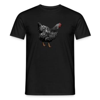 Wyandotte Huhn (Illustration) - Men's T-Shirt - black - Front - AI Model Male 178 light (178cm)