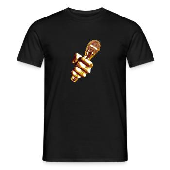 Microphone Microfon Gold Music Singen Sing - T-shirt homme - noir - Devant - AI Model Male 178 light (178cm)