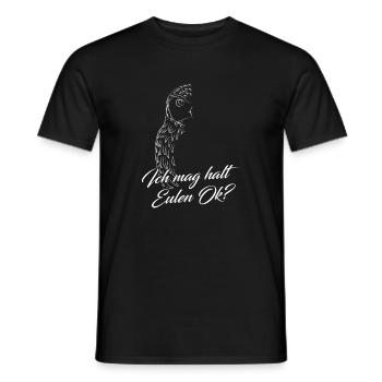 Ich mag halt Eulen Spruch Nachtvogel - Männer T-Shirt - Schwarz - Vorne - AI Model Male 178 light (178cm)