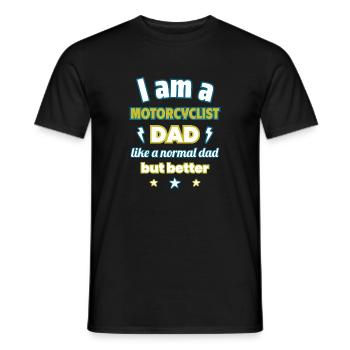 Dad MOTORCYCLIST, Father's Day Gift, Motorcycle - Men's T-Shirt - black - Front - AI Model Male 178 light (178cm)