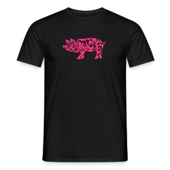 tribal pig pig 107 - Men's T-Shirt - black - Front - AI Model Male 178 light (178cm)