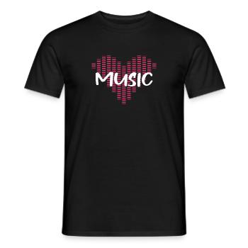 Love Music - Heart Equalizer - Men's T-Shirt - black - Front - AI Model Male 178 light (178cm)