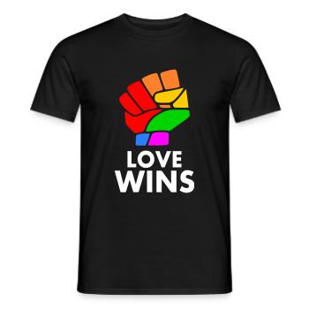 Love wins - Men's T-Shirt - black - Front - AI Model Male 178 light (178cm)